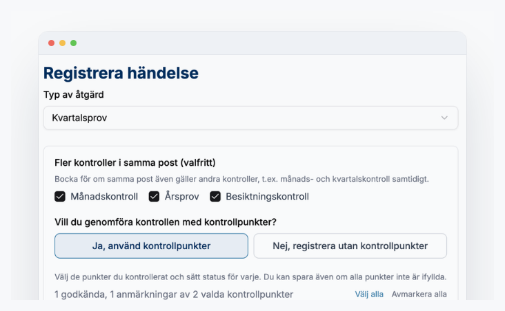 Registrera på plats eller via webben